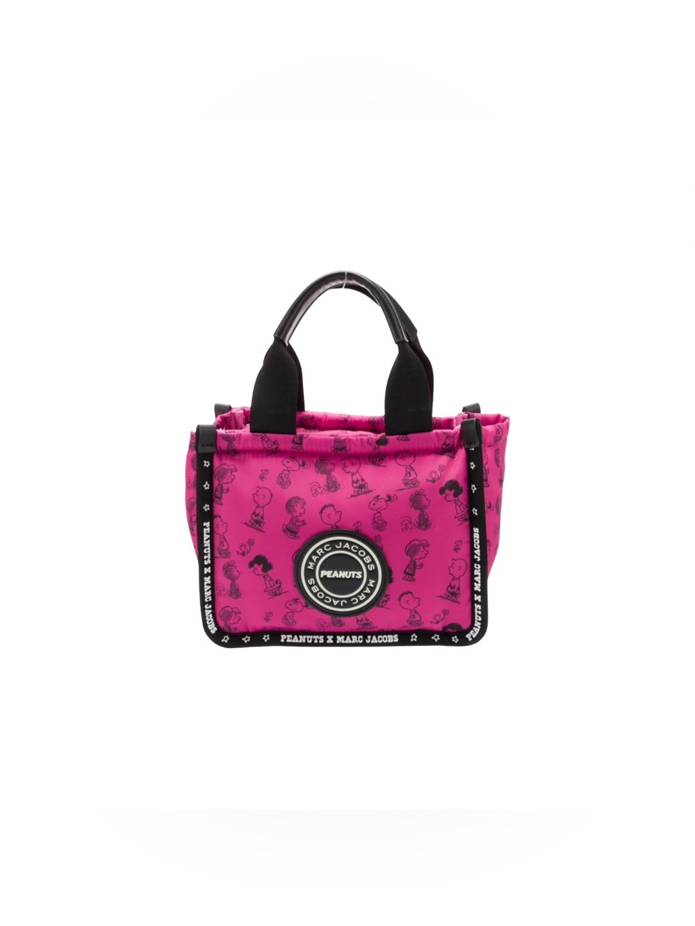 Marc Jacob’s x Peanuts Snoopy & Gang Mini Fuchsia Fedora Puffy Nylon Tote Bag